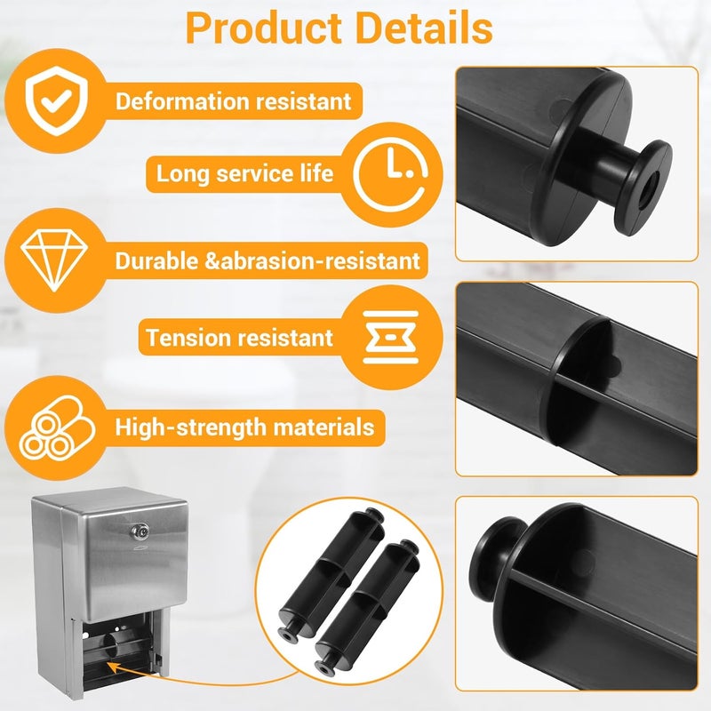 Shahn B-4288-9 Black Replacement Spindle Replacement for Bobrick Toilet Paper Tissue dispensers Spindle Compatible with Classic and Contura Series Dispensers B-2888, B-4288,B-4388 (2 pcs) - Image 4